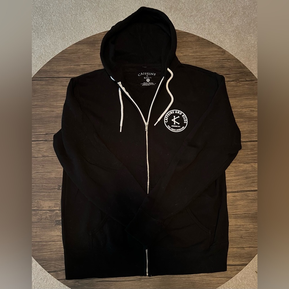 Caffeine & Kilos Zip Up Hoodie Unisex M
